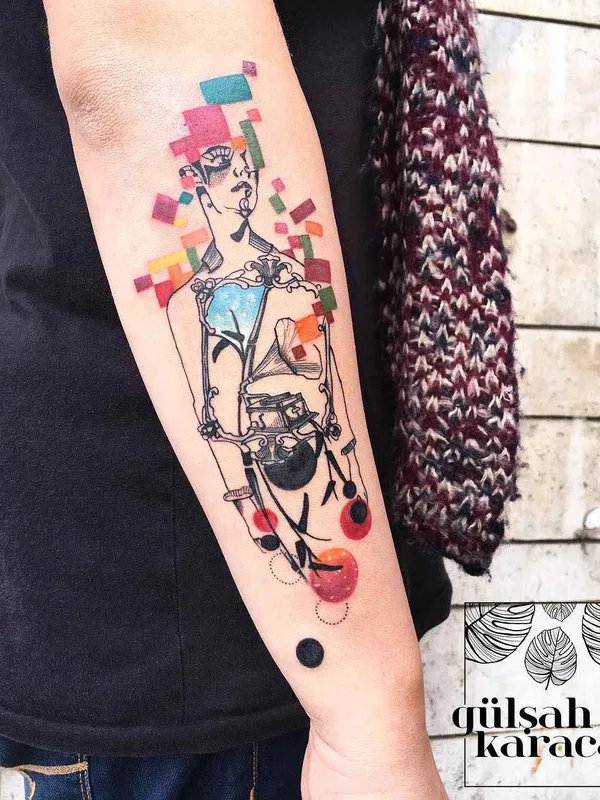 female color illustrative 纹身 在 forearm #4686 | 纹身师 Gülşah KARACA