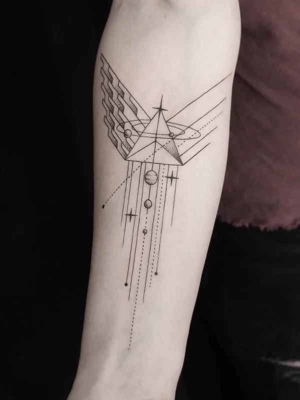 black geometric tattoo auf forearm #3146 | Tätowierer Emrah Ozhan