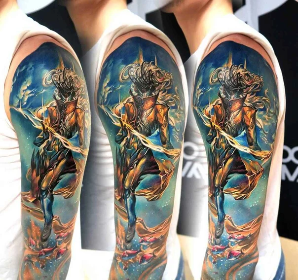 Иллюстративная Figure, Abstract tattoo на Полный рукав
