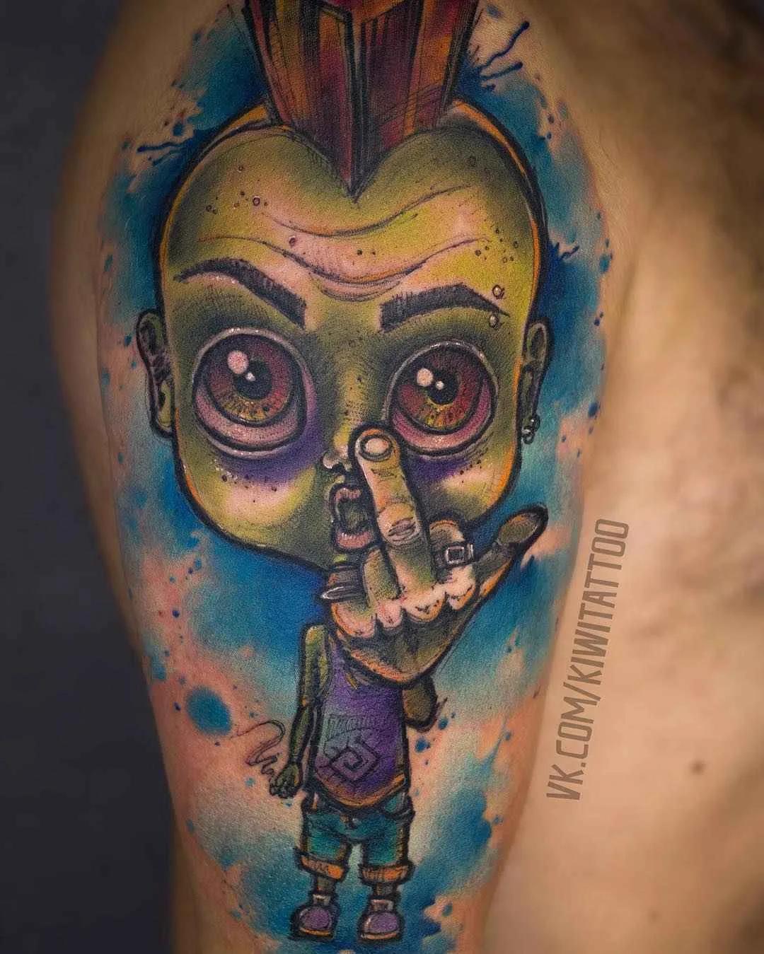 тату-мастер Виктория Kiwi Григорьева цветные скетч татуировки | Tattoo artist Victoria Kiwi color sketch tattoo
