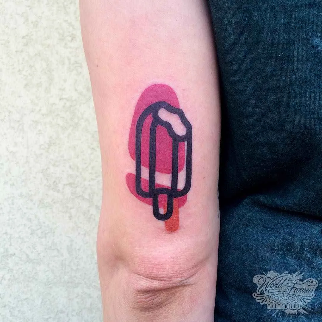 Tattoo artist Mattia MAMBO Calvi color abstract minimalism design tattoo