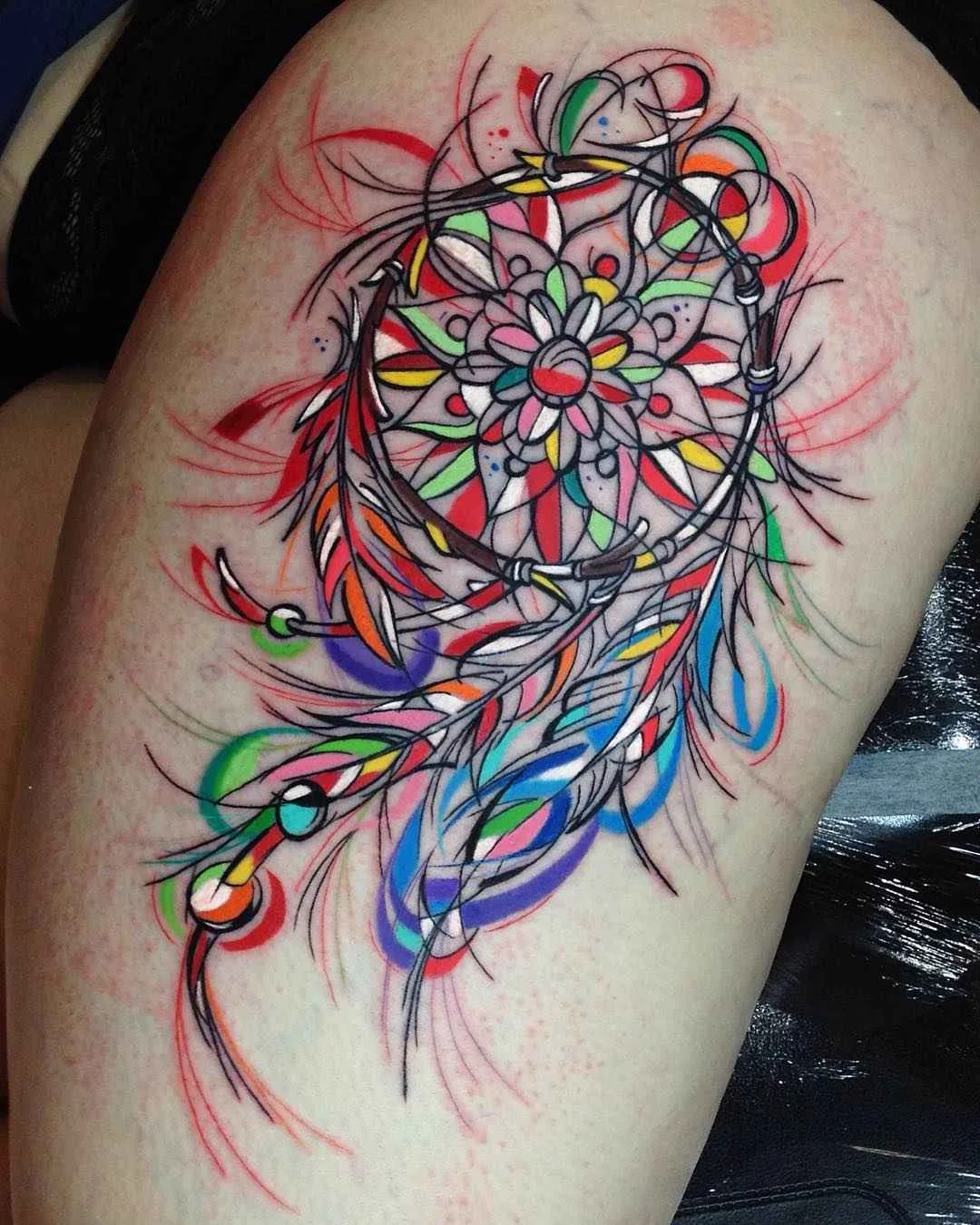 Artista del tatuaggio Sebastian Barone, tatuaggi colorati astratti cubisti, spazio e animali in acquerello | Тату-мастер Sebastian Barone цветные абстрактные татуировки, кубизм, акварель