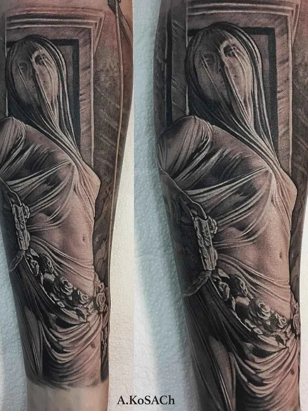 black and grey realism Tatuaggio su forearm #3364 | Tatuatore Александр Косач