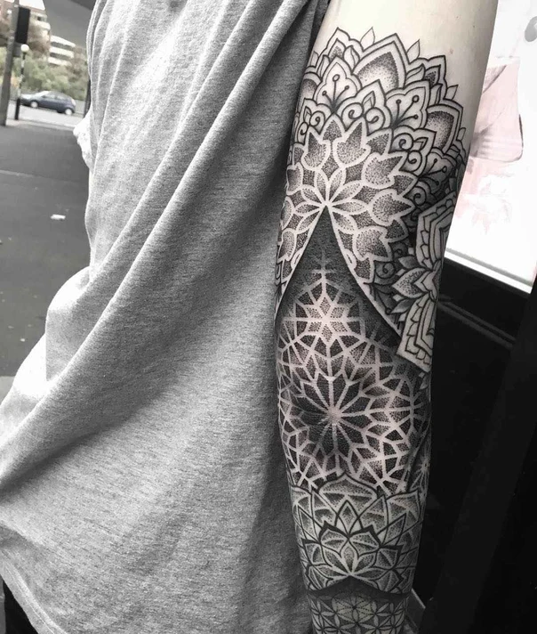 Ornamental Mandala, Geometric tattoo on Full Sleeve