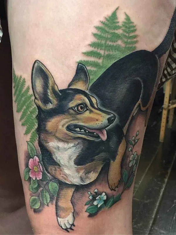 color realism татуировка на thigh #2863 | Тату мастер Shawn Hebrank
