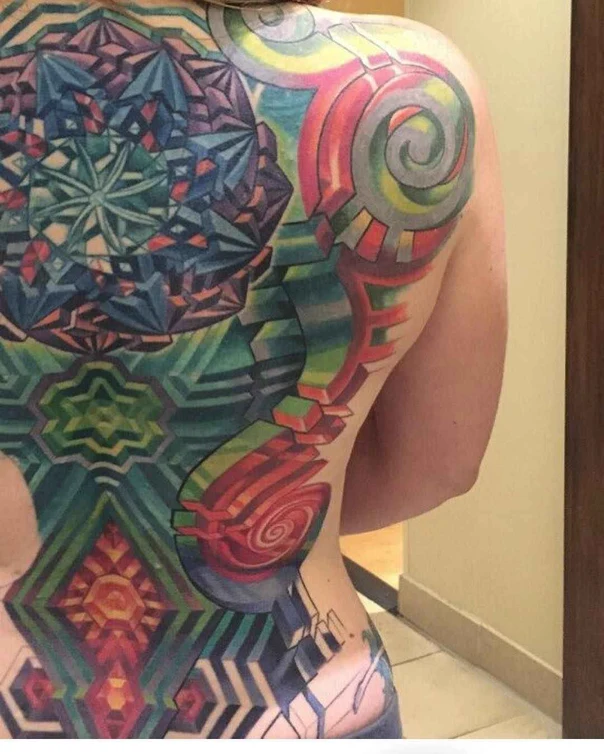 Abstract Geometric, Mandala tattoo on Full Back