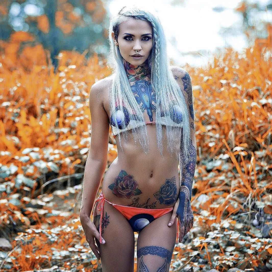 Alternative female tattoo model Felisja Piana | Тату модель Felisja Piana