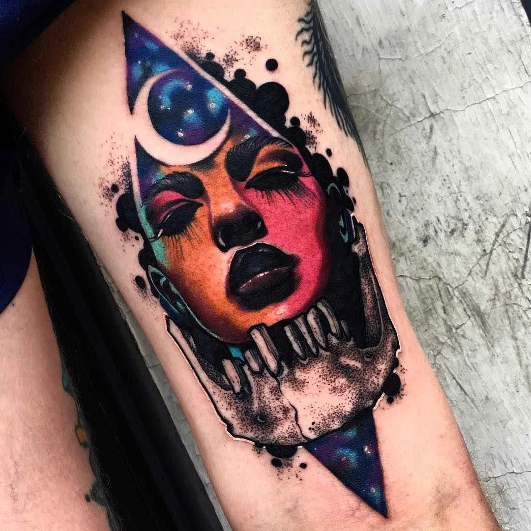 Tatuaggio artista Andrew Little Andy Marsh colori astratti insetti, spazio e animali tatuaggio | Тату-мастер Andrew Little Andy Marsh цветные абстрактные татуировки