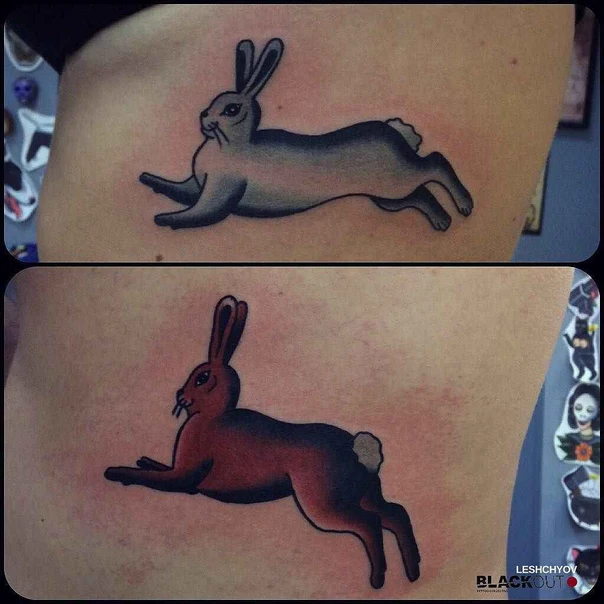 Традиционная Rabbit tattoo на Бок
