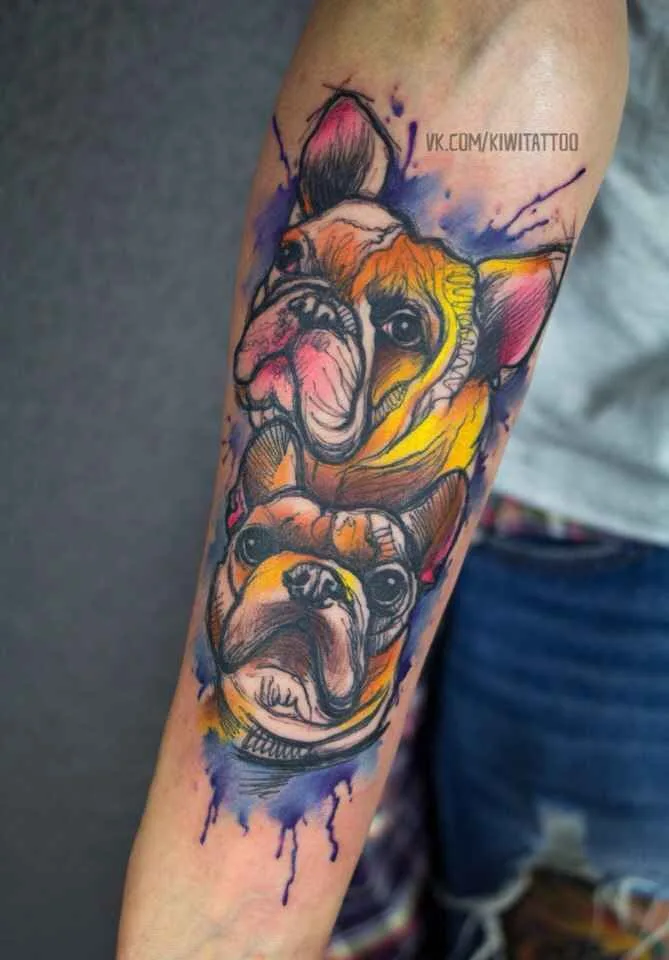 тату-мастер Виктория Kiwi Григорьева цветные скетч татуировки | Tattoo artist Victoria Kiwi color sketch tattoo