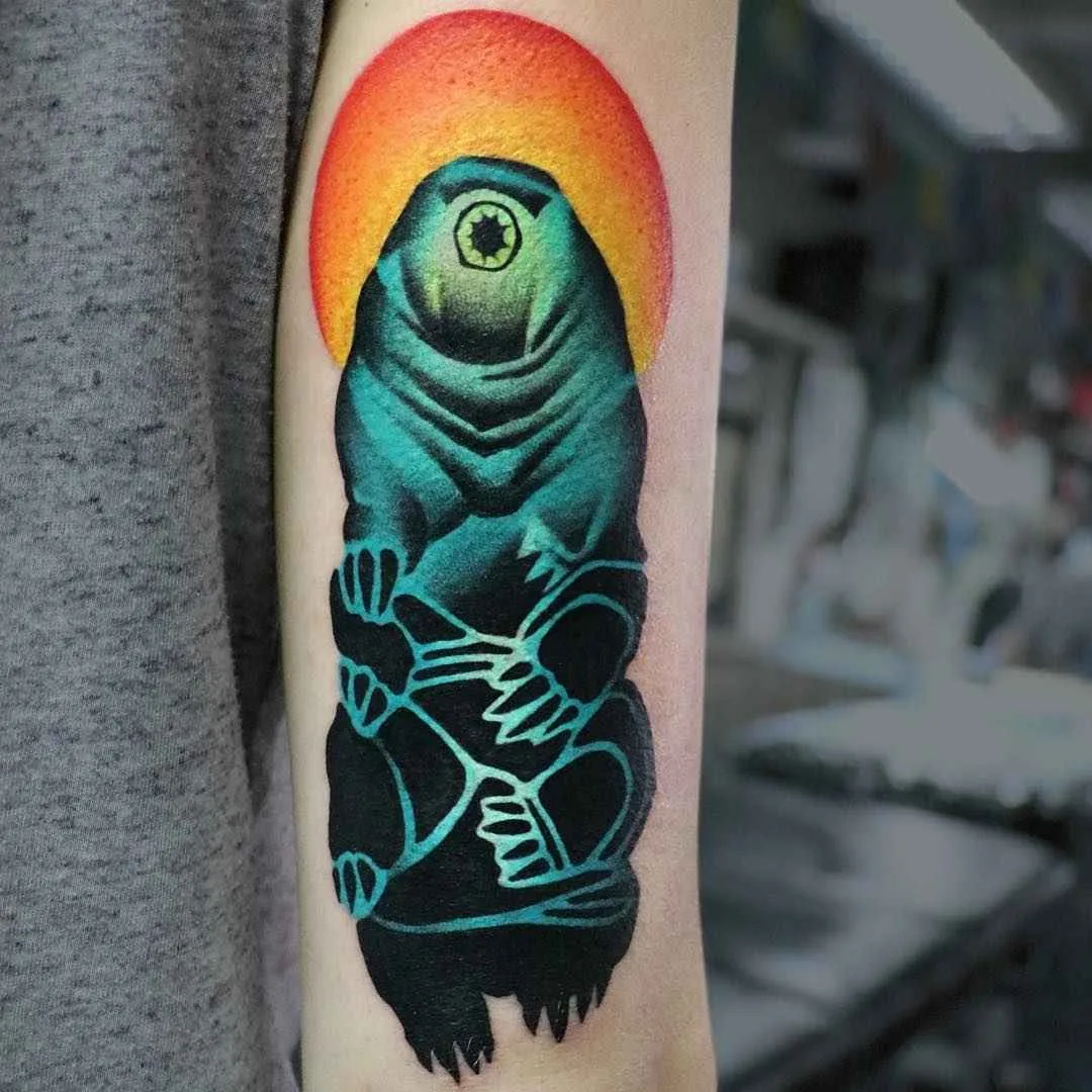 Tattoo artist Aleksy Marcinow authors color surrealistic psychedelic tattoo
