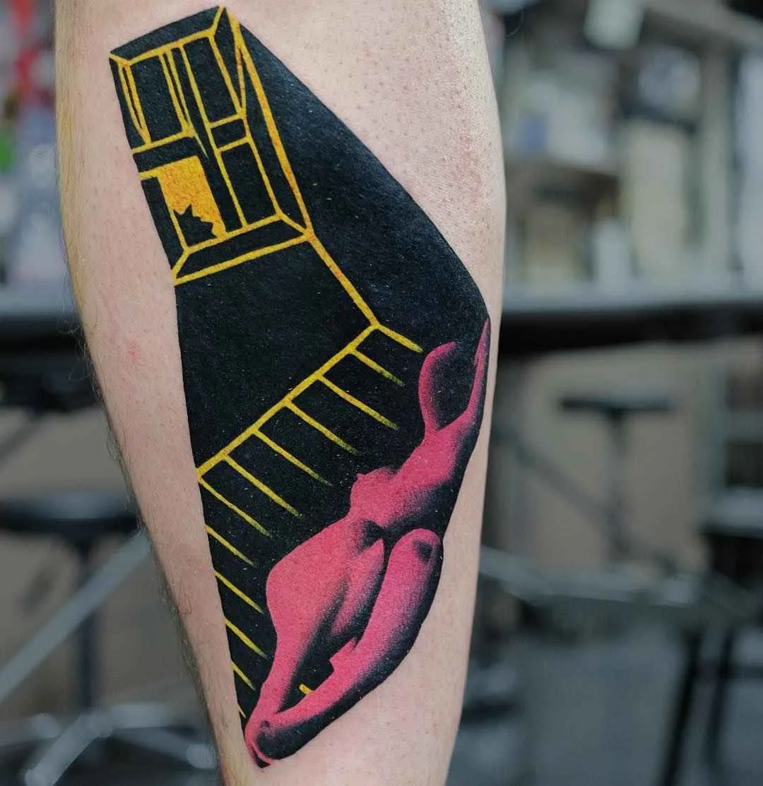 Tattoo artist Aleksy Marcinow authors color surrealistic psychedelic tattoo