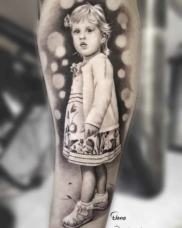 Реализм Portrait, Child tattoo на Предплечье