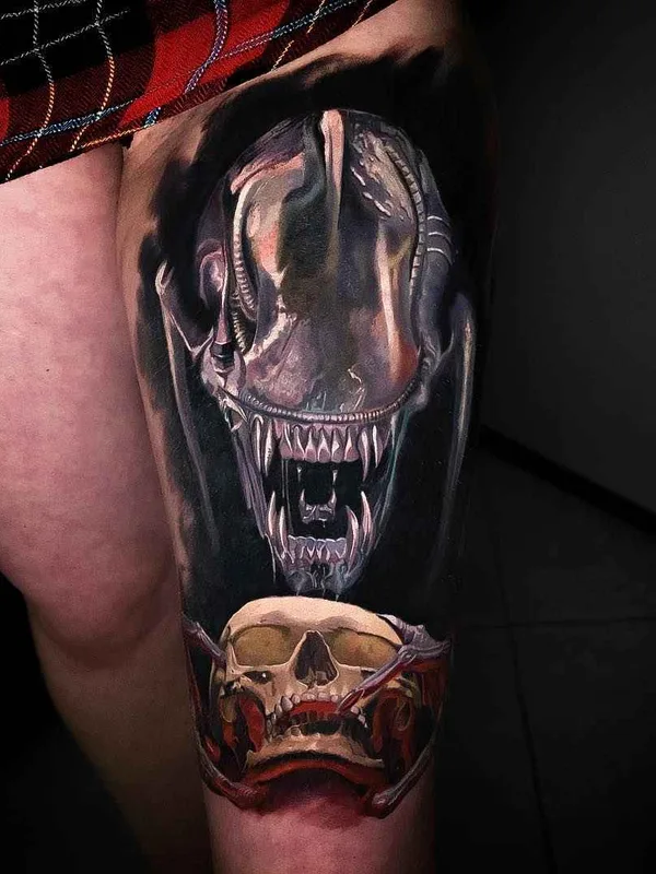 color realism Tatuagem em thigh #14167 | Tatuador Николай Джангиров