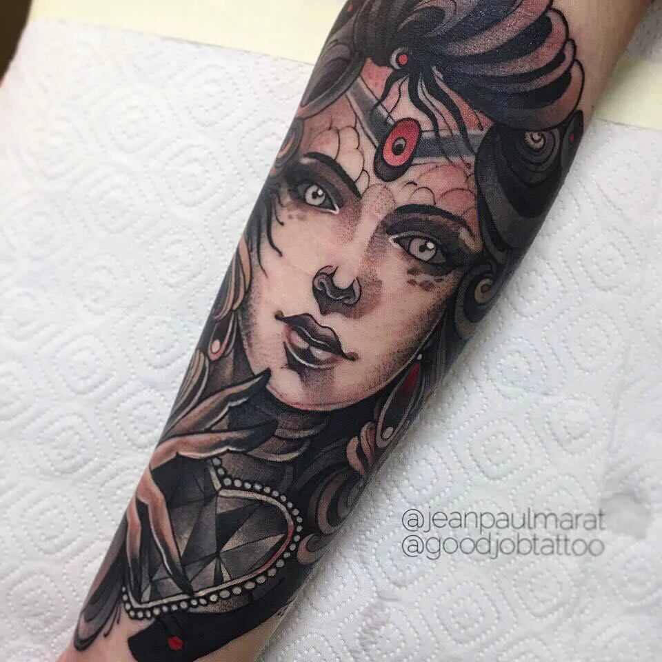 Tattoo artist Jean Paul Marat, neo traditional tattoo