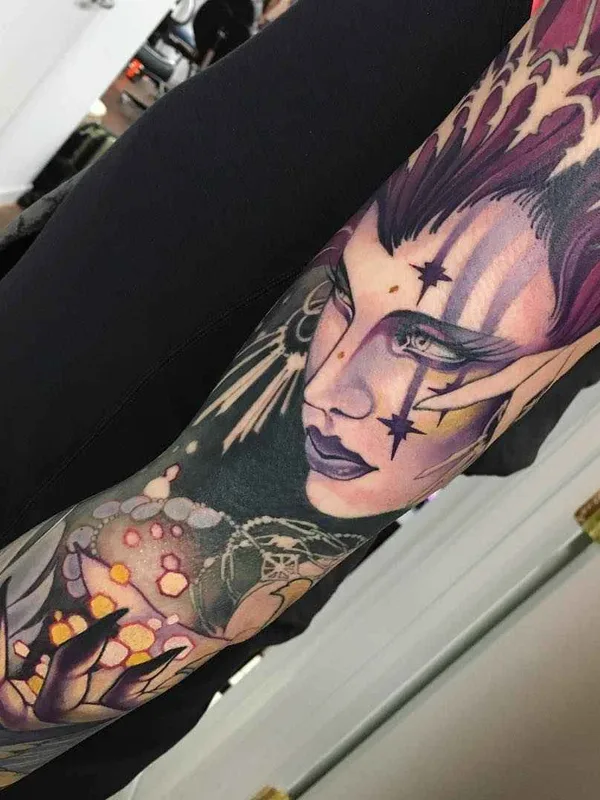color illustrative tatuaje en forearm #14049 | Tatuador Teresa Sharpe