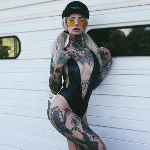 🔥 Горячие фото, портфолио модели  #13632 Тату модель Caroline Grace