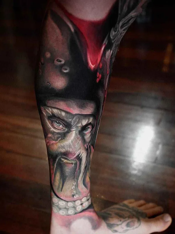 color realism tattoo on calf #14303 | Tattoo Artist FABZ (Fabian De Gaillande)