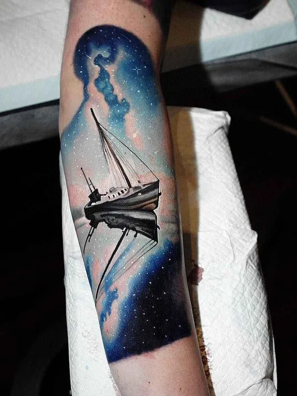 color watercolor tattoo on forearm #14304 | Tattoo Artist FABZ (Fabian De Gaillande)
