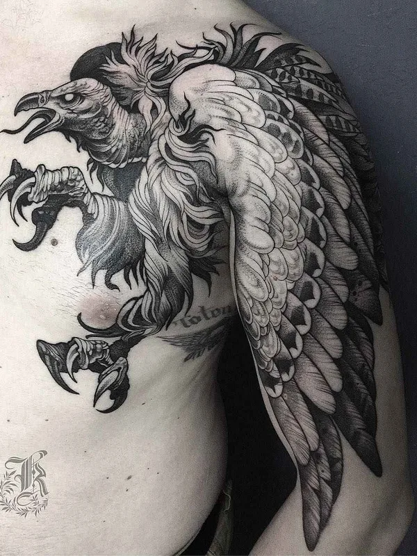 male black and grey black and grey Tatuaggio su chest #14364 | Tatuatore Кристина Дармаева