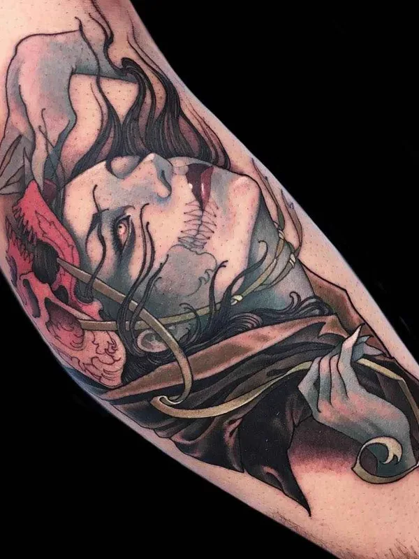 female color illustrative tatuaje en forearm #14054 | Tatuador Teresa Sharpe