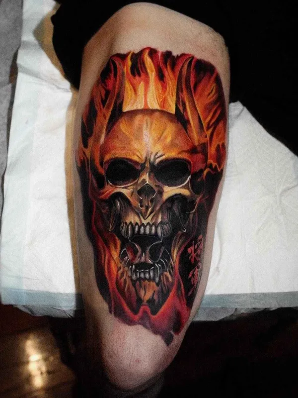 color realism tattoo on thigh #14310 | Tattoo Artist FABZ (Fabian De Gaillande)