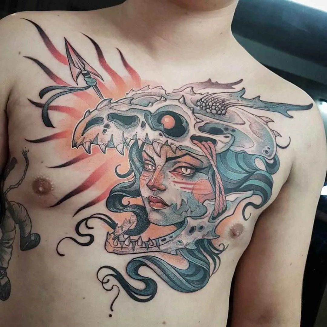 Tattoo artist Kati Berinkey sketch neo traditional tattoo