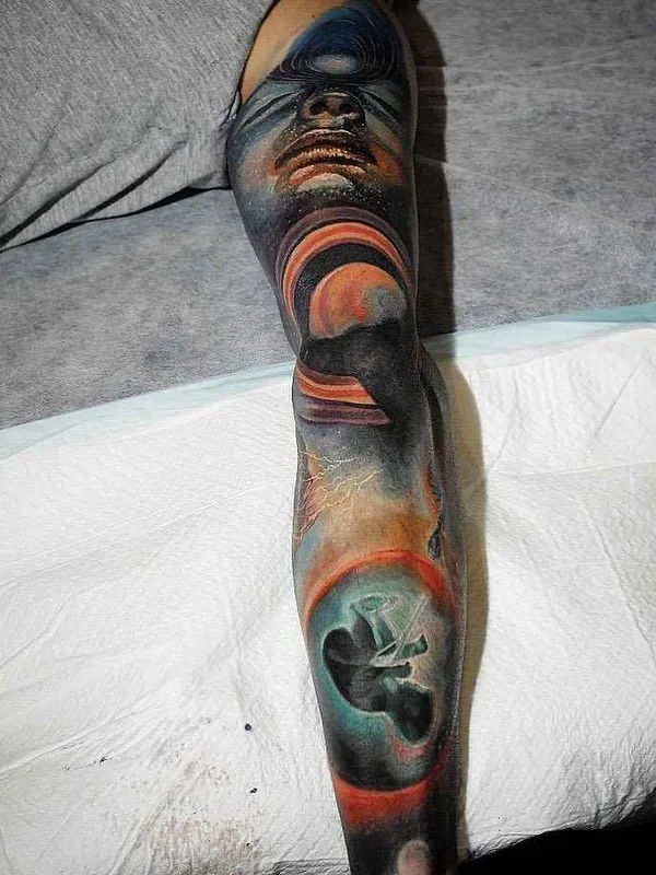 color surrealism tattoo on full sleeve #14307 | Tattoo Artist FABZ (Fabian De Gaillande)