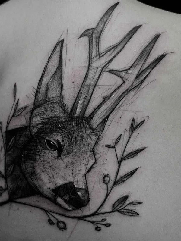 black and grey sketch Tatuagem em shoulder blade #13935 | Tatuador Kamil Mokot