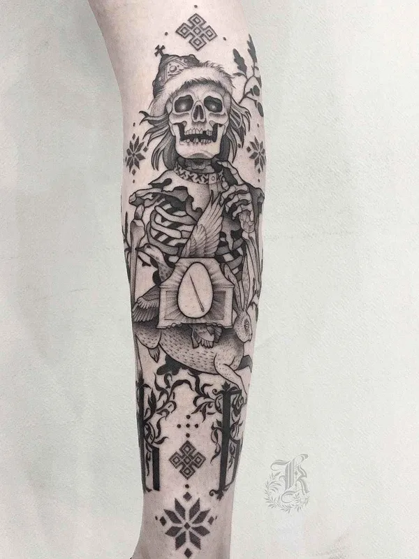 black and grey blackwork Tatuaggio su forearm #14366 | Tatuatore Кристина Дармаева
