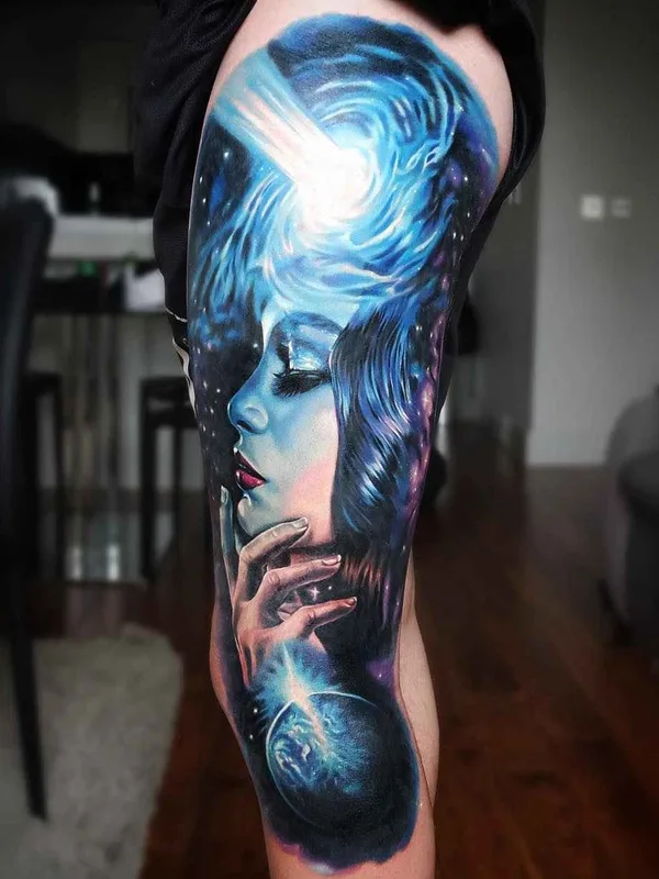 female color realism Tatuaggio su thigh #13583 | Tatuatore Jordan Croke