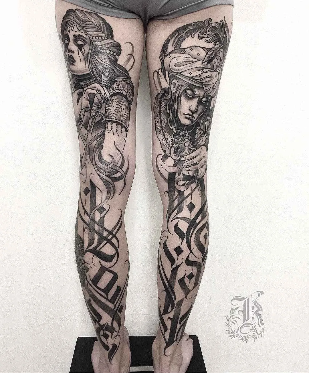 Tattoo artist Kristina Darmaeva authors dotwork tattoo