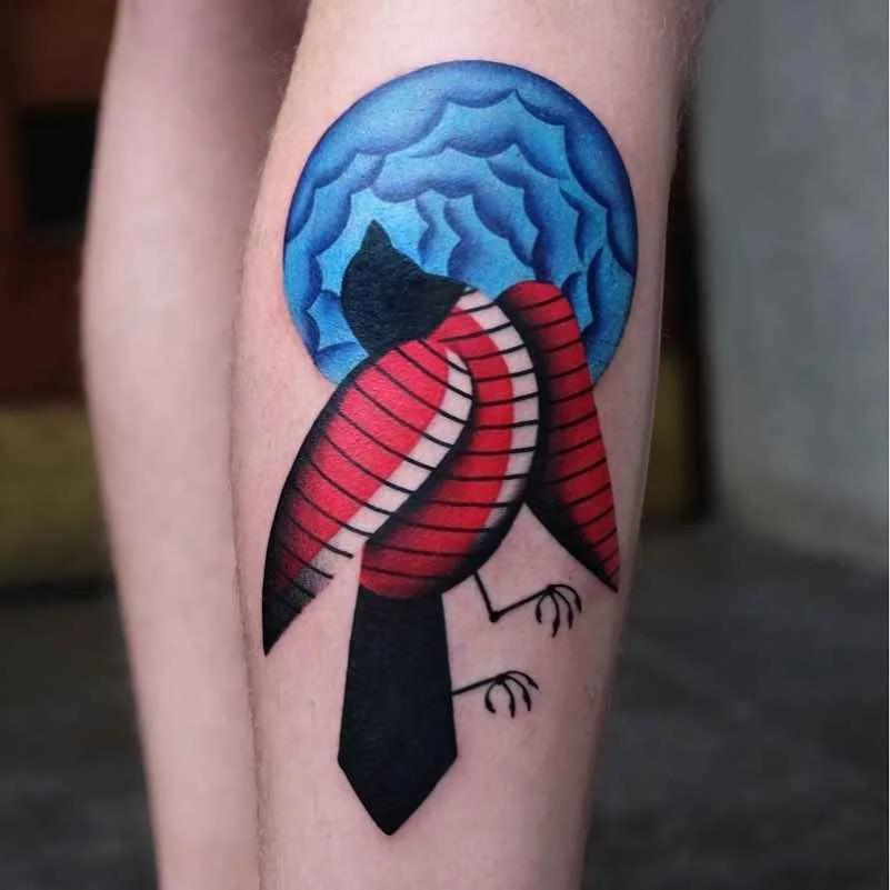 Tattoo artist Aleksy Marcinow authors color surrealistic psychedelic tattoo