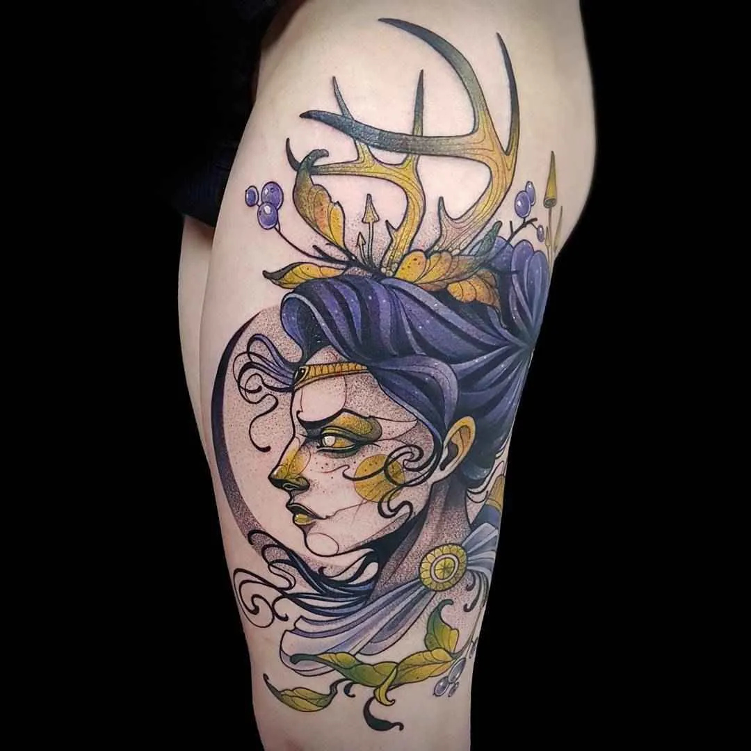 Tattoo artist Kati Berinkey sketch neo traditional tattoo