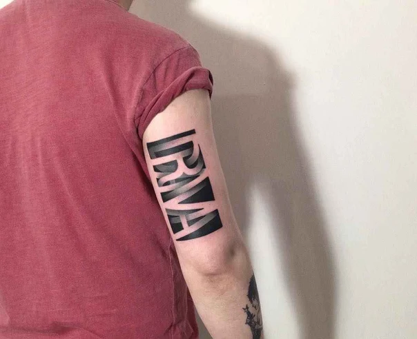 Lettering Letters tattoo on Forearm