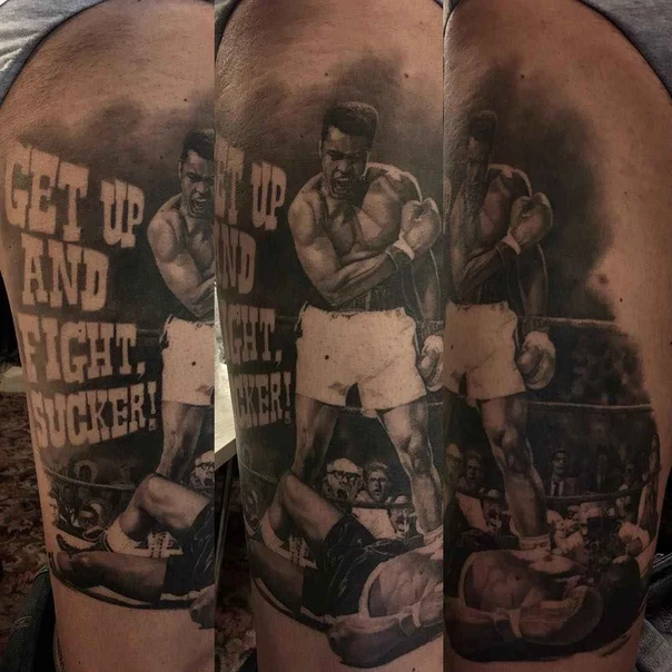 Realism Boxing, Portrait tattoo on Upper Arm