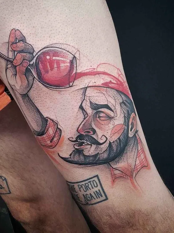 color illustrative Tatuaggio su thigh #14025 | Tatuatore Kati Berinkey