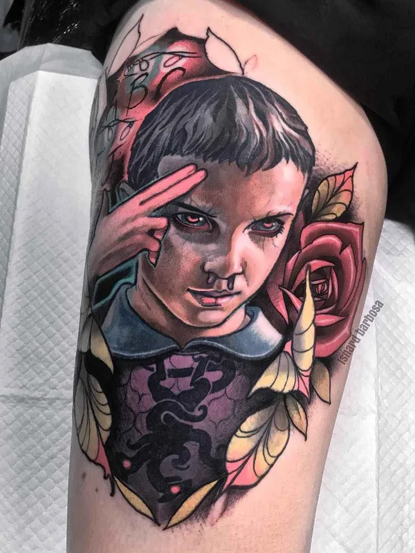 female color realism Tatuaggio su thigh #14034 | Tatuatore Isnard Barbosa