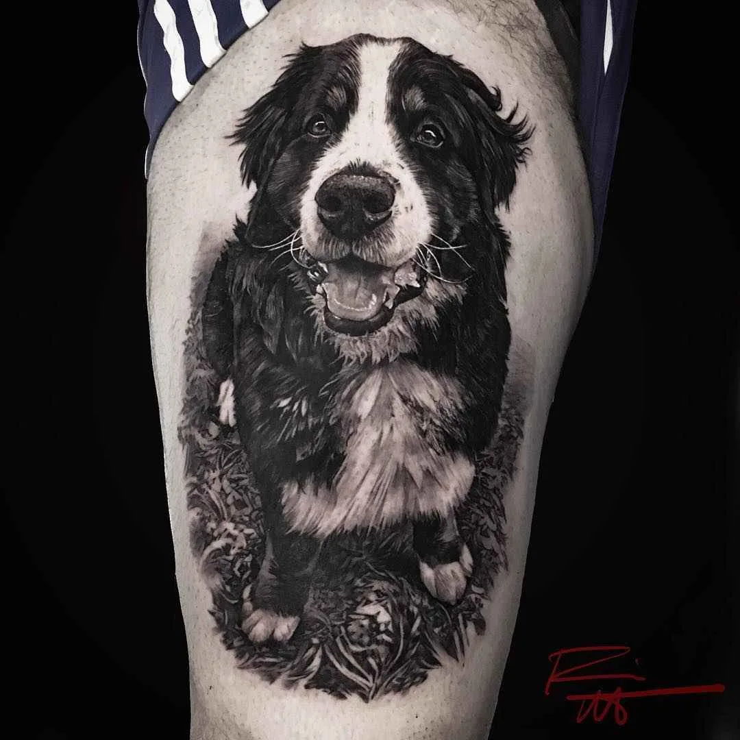 Artista del tatuaggio Matteo Pasqualin, ritratto in nero e grigio realistico | Italia