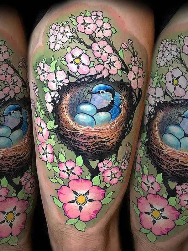 color illustrative tattoo on thigh #14309 | Tattoo Artist FABZ (Fabian De Gaillande)