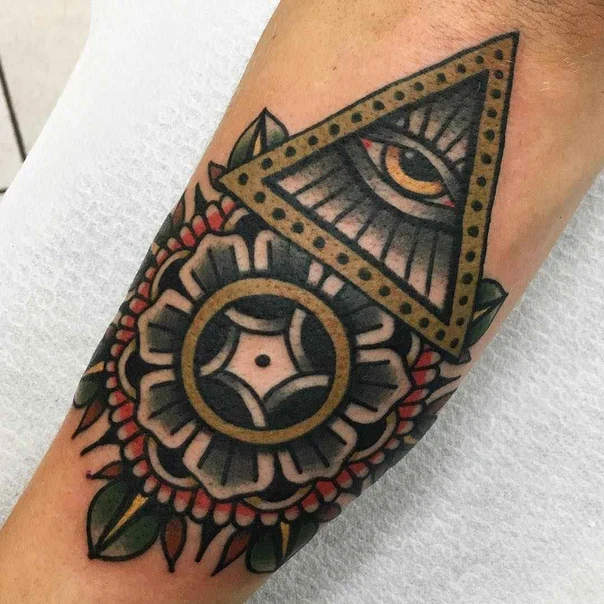 Traditional Eye, Mandala tattoo on Forearm