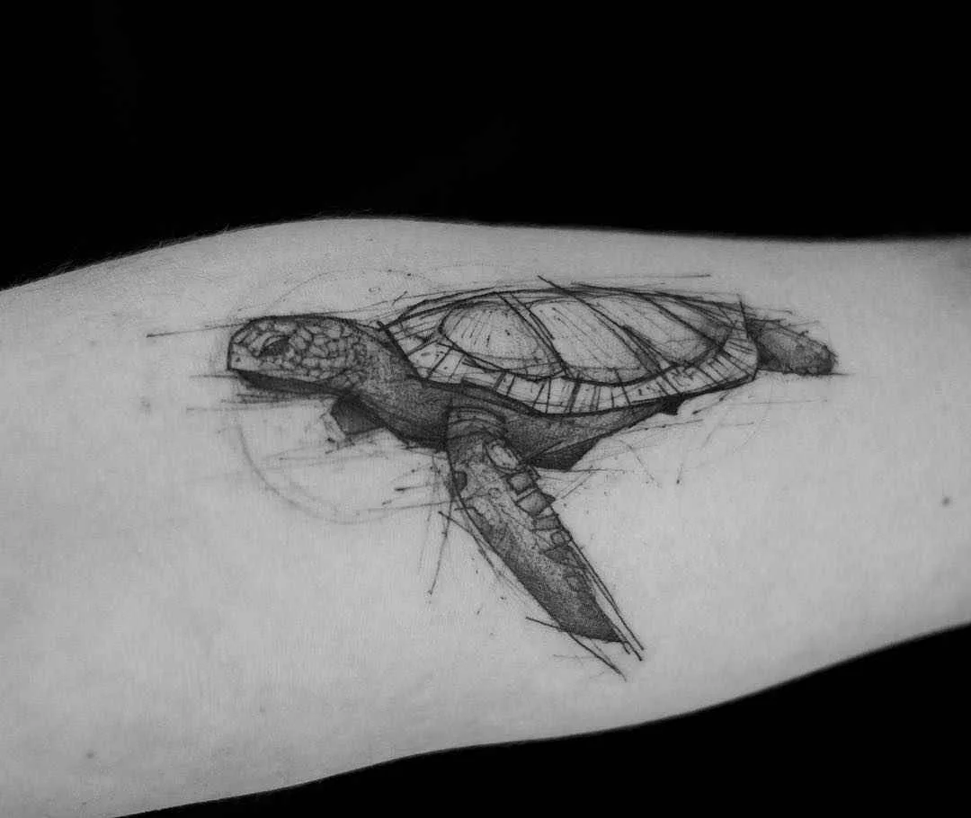 artista de tatuagem Kamil Mokot tatuagem preta de esboço