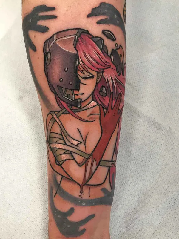 color anime 纹身 在 forearm #14005 | 纹身师 Michela Bottin