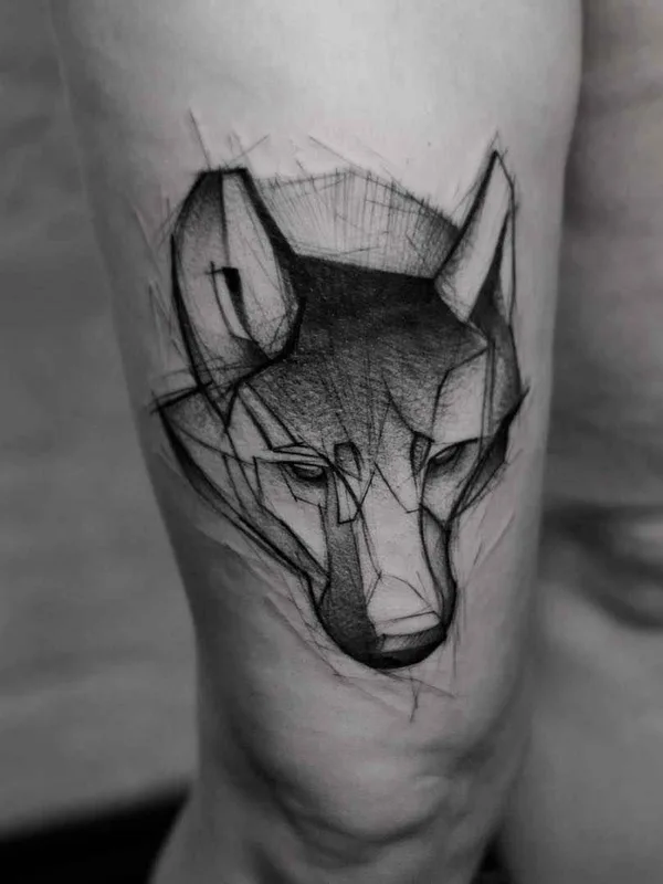 black and grey sketch Tatuagem em thigh #13945 | Tatuador Kamil Mokot