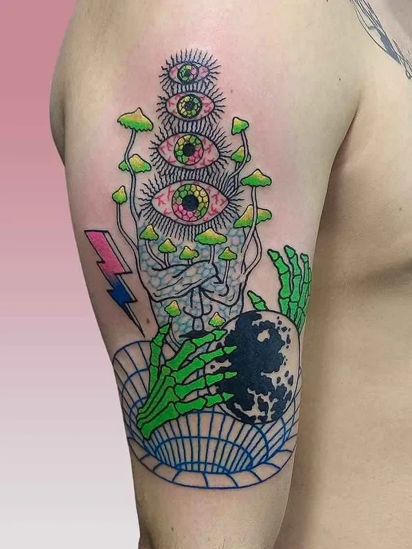 male color illustrative 纹身 在 upper arm #13507 | 纹身师 Roman Shcherbakov
