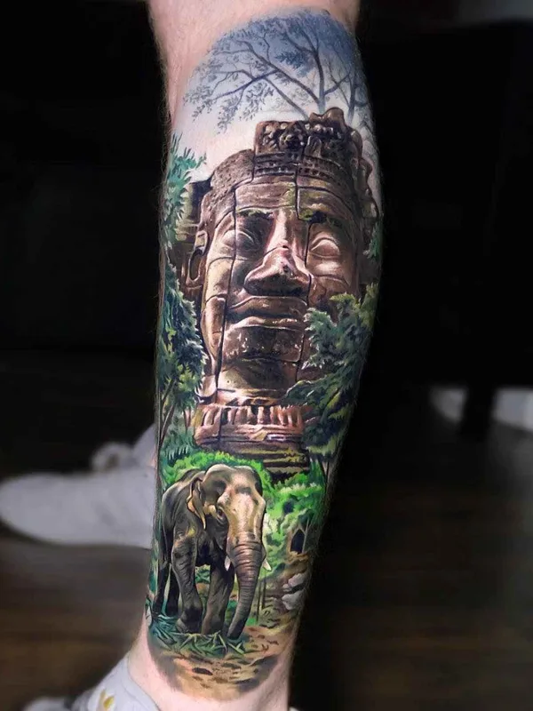 color realism Tatuaggio su calf #13589 | Tatuatore Jordan Croke