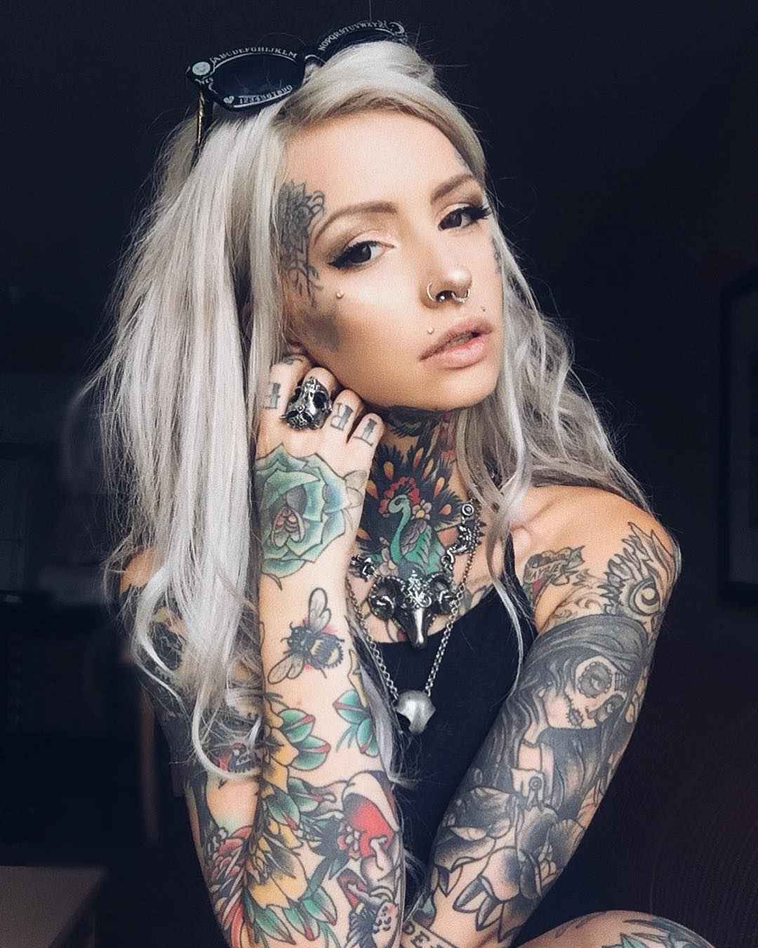 Female tattoo model Curaline Grace.