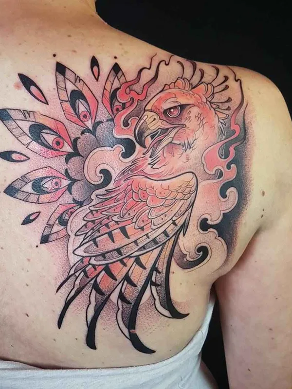 color neo traditional Tatuaggio su shoulder blade #14028 | Tatuatore Kati Berinkey