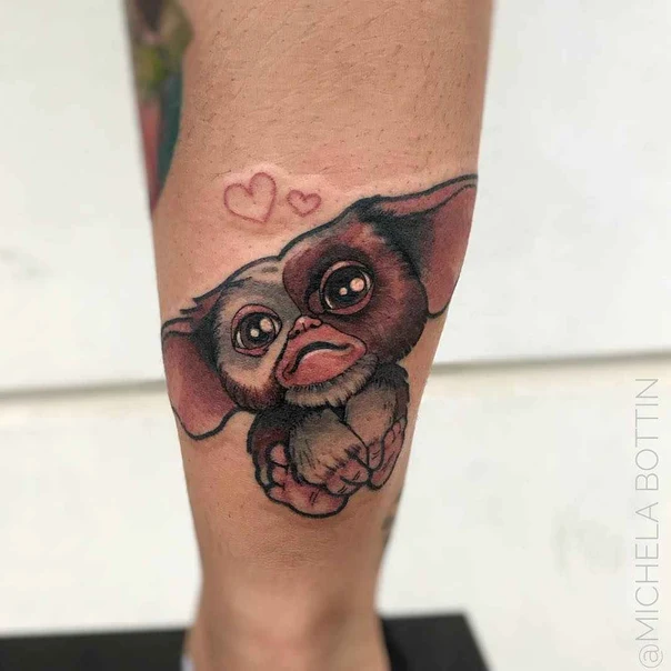Illustrative Character, Heart tattoo on Calf