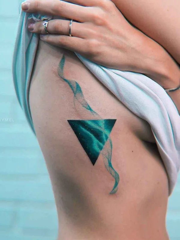 female color geometric 纹身 在 side #13537 | 纹身师 Mel (evgenymel,evgenii malgin)